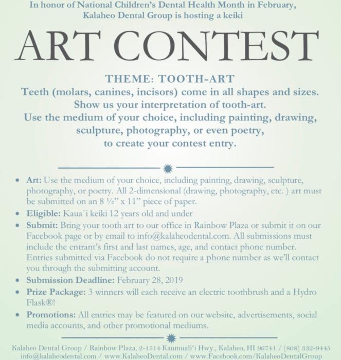 art contest flyer for kalaheo dental group