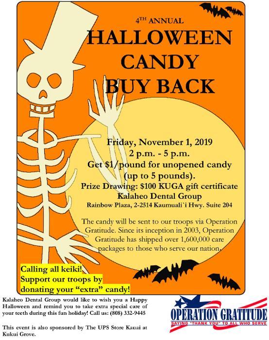halloween candy buy back at kalaheo dental group